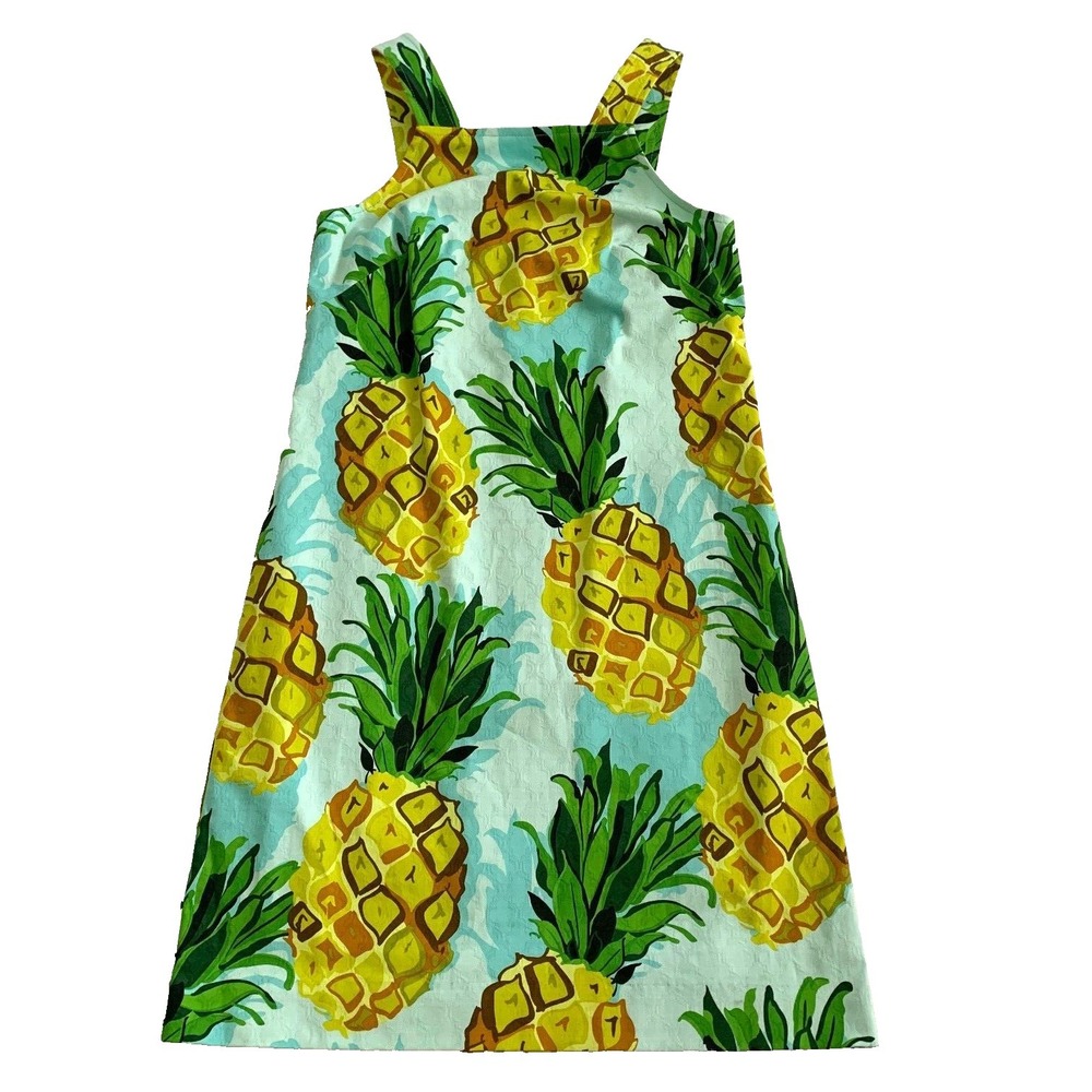 Trina Turk Aqua Pineapple-Print Mini Dress